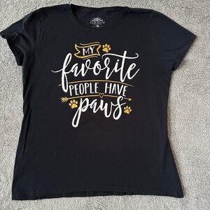 Lost Creek Outfitters My Favorite People Have Paws T-Shirt XL Black